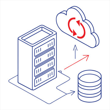 Server and Database Vector Icons