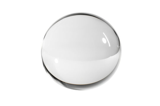 Clear sphere reflecting light isolated on a transparent background