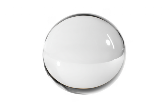 Clear sphere reflecting light isolated on a transparent background - Powered by Adobe