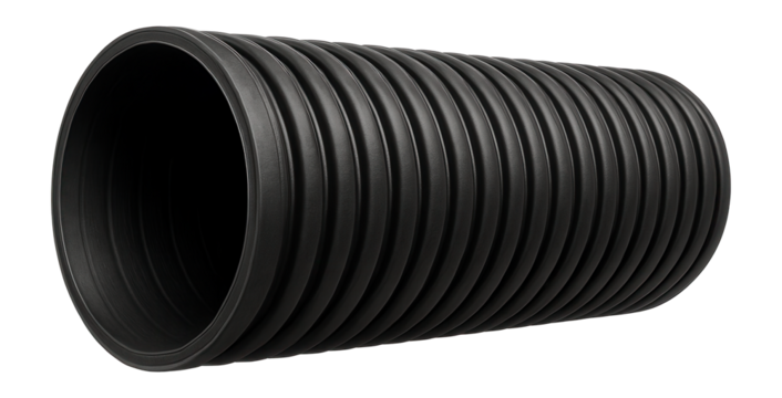 Large corrugated pipe for stormwater systems in commercial buildings, promoting efficient
