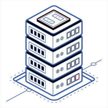 Server and Database Vector Icons