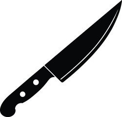 Blood stained knife silhouette vector art illustration