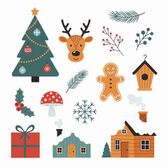 Cute Christmas character collection, sets of Christmas element