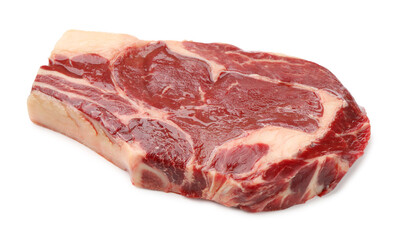 Piece of raw beef meat isolated on white