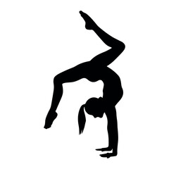 Advanced Yoga Handstand Silhouette