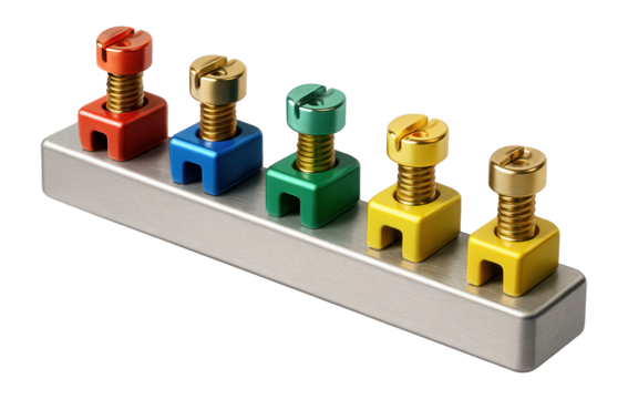 Color-coded grounding busbar for clear connection identification in home electrical