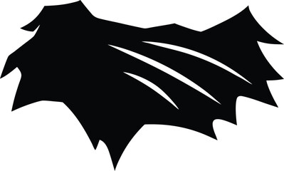 Ripped cloth silhouette vector art illustration