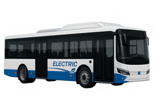 Electric bus providing eco-friendly public transportation service