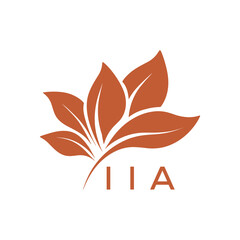 Botanical Nature Logo with Leaves in Brown, IIA Later Logo, Elegant Plant Emblem with Typography, 

IIA leaf logo, IIA minimalist logo, IIA nature logo, IIA  botanical design, IIA  floral emblem, IIA 