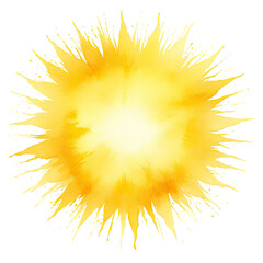 Watercolor burst illustration, golden glow radiating outwards on a black background
