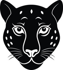 A cute vector illustration of a black cat head and a wild tiger face design