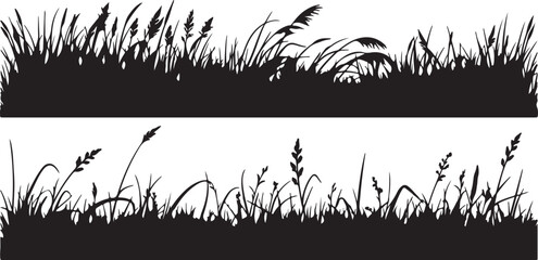 Illustration of silhouette of grass, vector illustration design