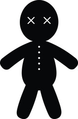 Voodoo doll silhouette vector art illustration