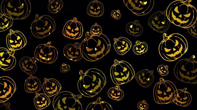 Playful pumpkin doodle pattern looping in harmony evokes cozy fall nostalgia made for animated wallpapers, digital textures, decorative visuals, festive branding motion, and seasonal background art