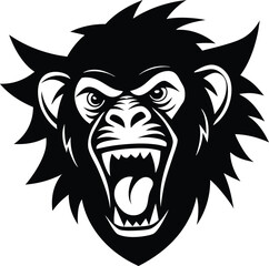 This striking lion head mascot features a powerful wild animal face in a bold black tribal vector illustration for a fierce tattoo symbol