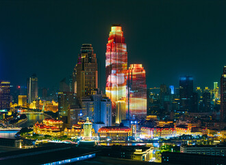 Obraz premium Night view of Haihe River in Tianjin