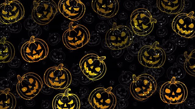 Colorful pumpkin squiggle patterns unfold in a visual rhythm ideal for animated wallpaper loops, cozy seasonal designs, halloween templates, and decorative art backgrounds