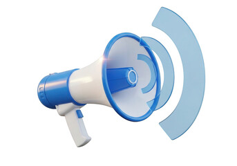 Loudspeaker sound wave announcement communication megaphone device announcing information public speaker isolated on transparent background