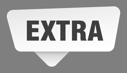 extra sign. extra white sticker isolated on gray background