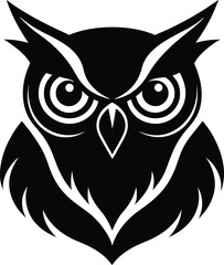A cute cartoon owl illustration with big wild eyes and brown feathers sits on a clean white background, perfect for a tattoo or night design iconA cute cartoon owl illustration with big wild eyes and 