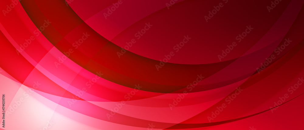 Wall mural abstract red gradient curve horizontal banner background