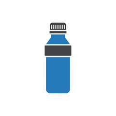 Fototapeta premium Blue Bottle Icon Simple Vector Illustration for Beverages, Drinks, and Refreshment Concepts