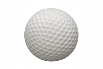 White golf ball with dimples for golf sport, isolated, symbol of precision, challenge, recreation and luxury activity