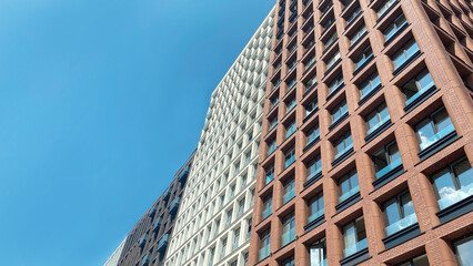 Architecture and real estate, modern residential apartment building with large panoramic windows