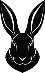 Black rabbit silhouette vector illustration for Easter holiday design