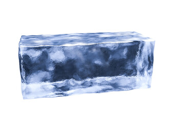 Fototapeta premium One clear ice cube isolated on white