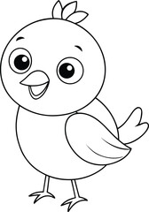 cute bird outline vector illustration