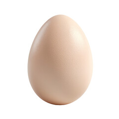 Close-up of a single, beige-colored chicken egg, isolated on black