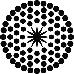 Geometric dot pattern silhouette vector art illustration