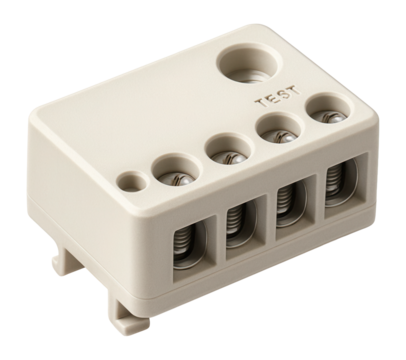Disconnect terminal block with a test point for easy troubleshooting in home office wiring.
