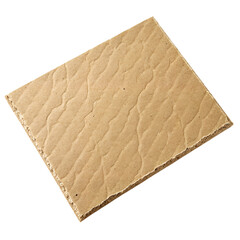 Textured Cardboard Sheet – Top-Down Flat PNG on White Background