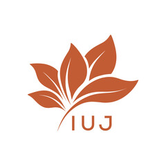 Botanical Nature Logo with Leaves in Brown, IUJ Later Logo, Elegant Plant Emblem with Typography, 

IUJ leaf logo, IUJ minimalist logo, IUJ nature logo, IUJ  botanical design, IUJ  floral emblem, IUJ 