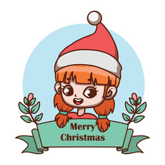 Cute Christmas greeting with an elf helper