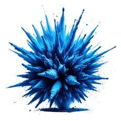 Obraz premium Abstract blue spiky burst on black background. Intense texture and energy