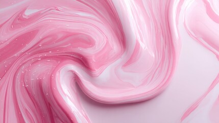 Abstract pink and white swirled paint texture background