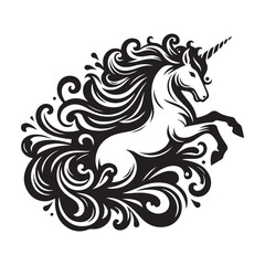 Fototapeta premium unicorn silhouette vector set