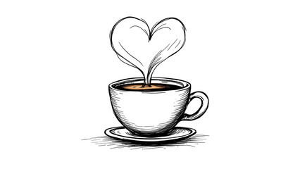 cup of coffee with heart