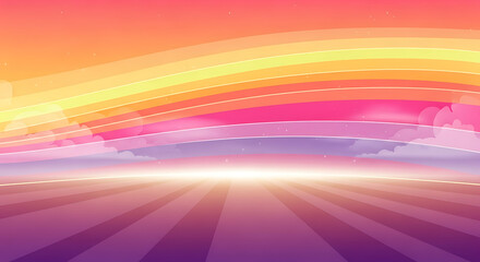 Obraz premium Abstract sunset illustration with vibrant colors and light rays in background
