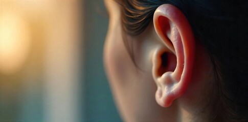 Attentive Ear Close-up Image Symbolizing Empathy, Understanding, and Active Listening in Counseling and Support