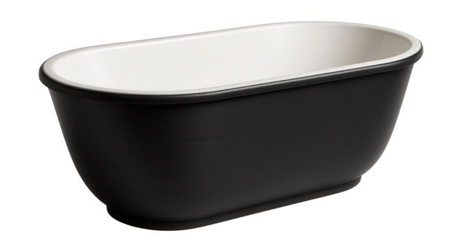 Matte black oval cast iron tub, perfect for a contemporary loft bathroom.