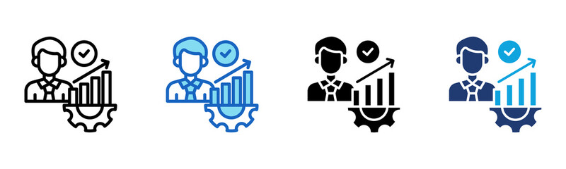 Improve Skill icon Multi Style Vector Illustration