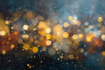 Golden Christmas bokeh lights