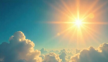 Golden Beacon of Hope A Cheerful Sunrise Illuminates the Horizon, Inspiring Optimism and Guidance