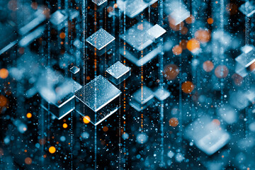 Futuristic Christmas snowfall background