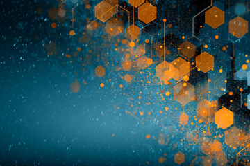 Tech-inspired Christmas snowfall background