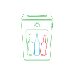 Bin for glass bottle recycling